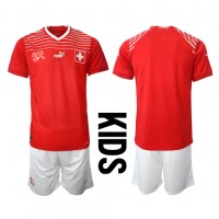 Billiga Schweiz Barnkläder Hemma fotbollskläder till baby VM 2022 Kortärmad (+ Korta byxor)